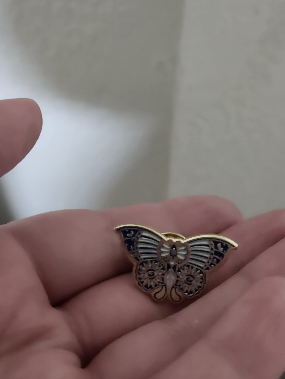 Gold-Tone Blue Butterfly Pin Brooch - Women's Jewelry